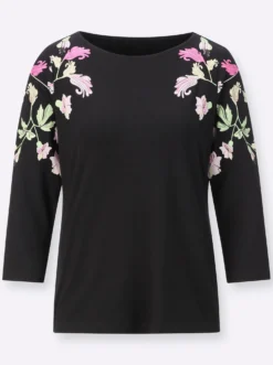 3/4-Arm-Shirt aus hochwertiger Viskose
