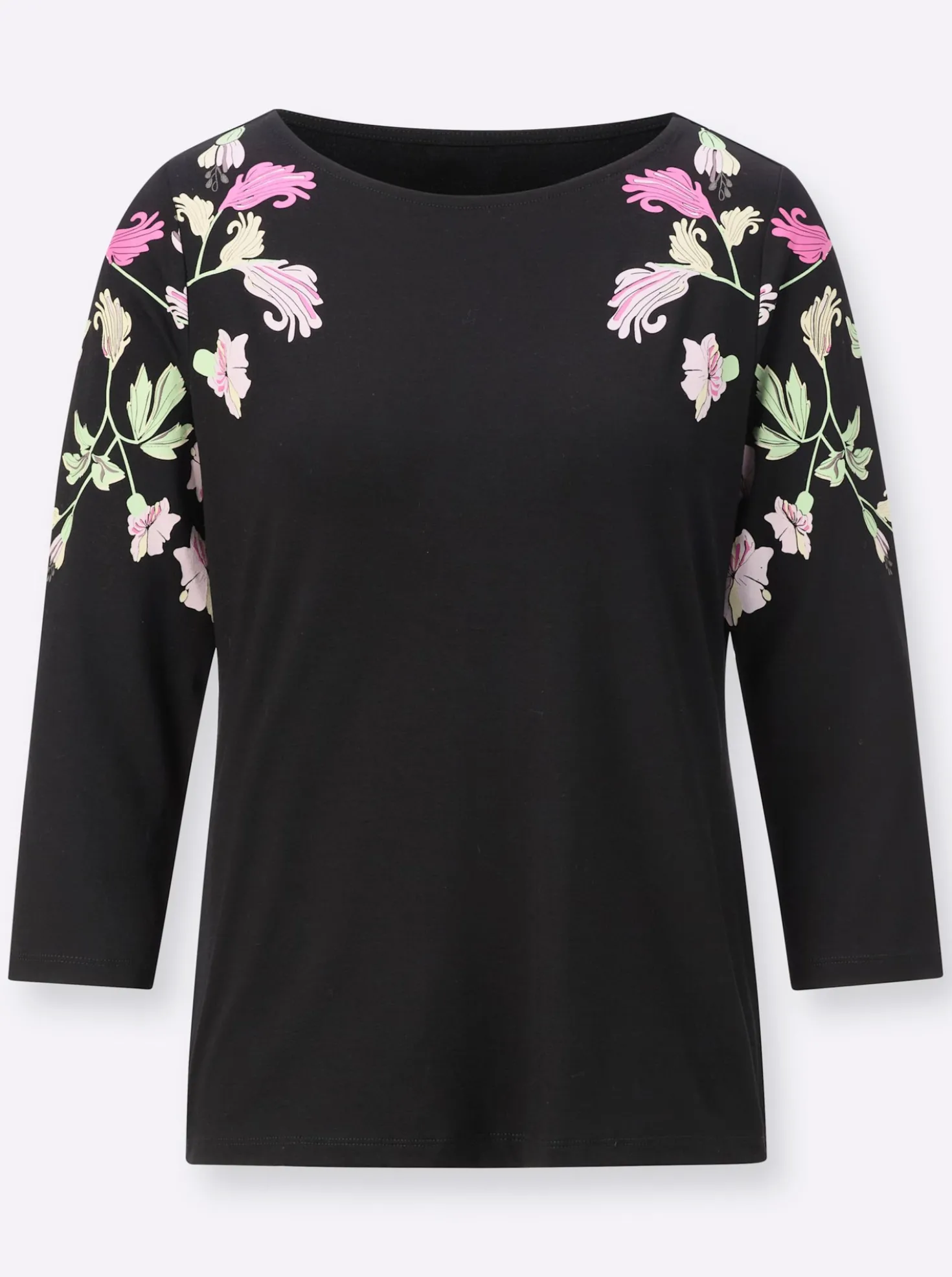 3/4-Arm-Shirt aus hochwertiger Viskose