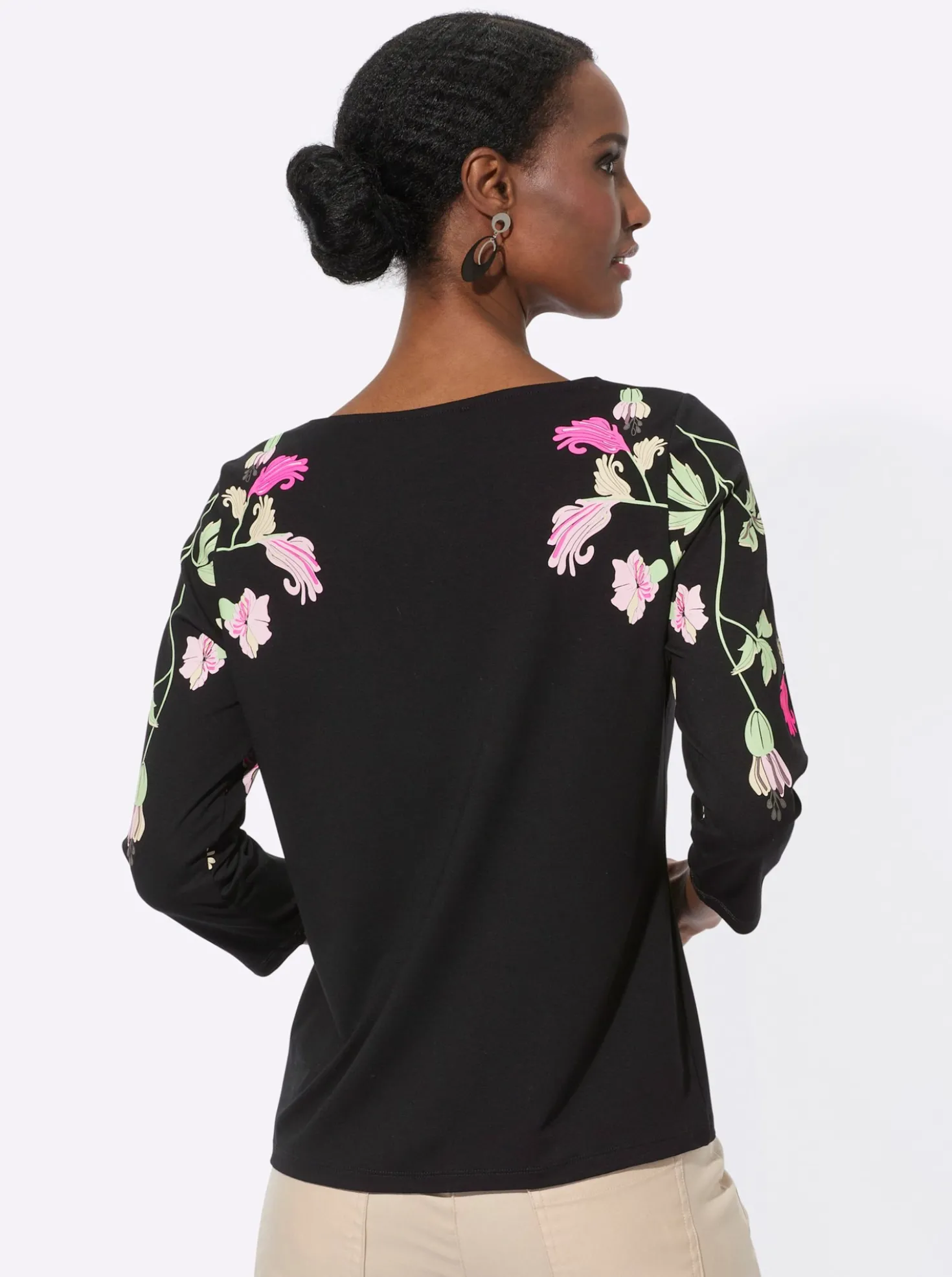 3/4-Arm-Shirt aus hochwertiger Viskose