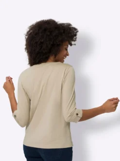 3/4-Arm-Shirt aus reiner Baumwolle