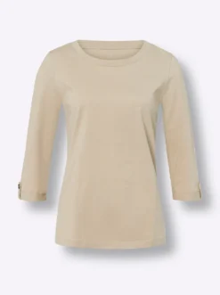 3/4-Arm-Shirt aus reiner Baumwolle