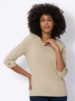 3/4-Arm-Shirt aus reiner Baumwolle