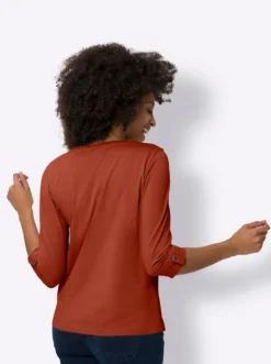 3/4-Arm-Shirt aus reiner Baumwolle