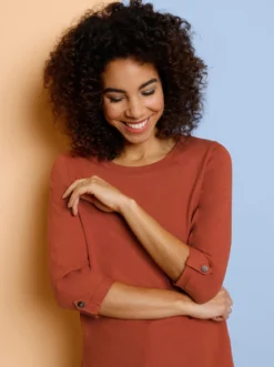 3/4-Arm-Shirt aus reiner Baumwolle