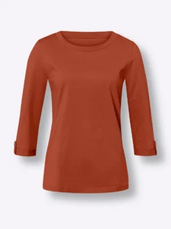 3/4-Arm-Shirt aus reiner Baumwolle