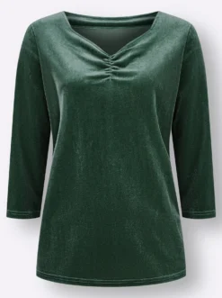 3/4-Arm-Shirt aus Samt