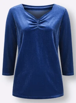 3/4-Arm-Shirt aus Samt
