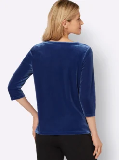 3/4-Arm-Shirt aus Samt