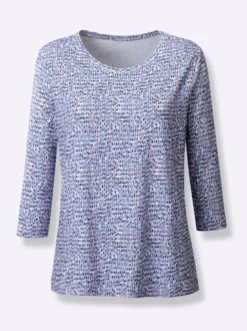 3/4-Arm-Shirt im Mix aus Baumwolle und Modal