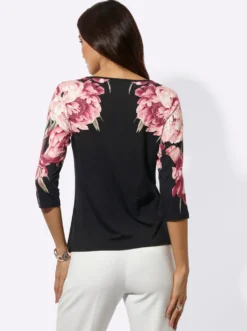 3/4-Arm-Shirt mit Blütendruck