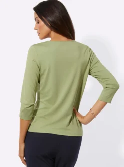 3/4-Arm-Shirt mit Blütenstickerei