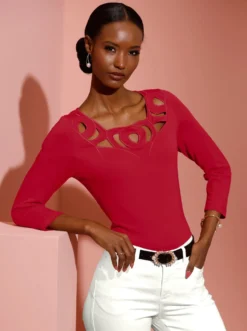 3/4-Arm-Shirt mit Cut-Outs