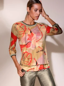3/4-Arm-Shirt mit Folien-Druck