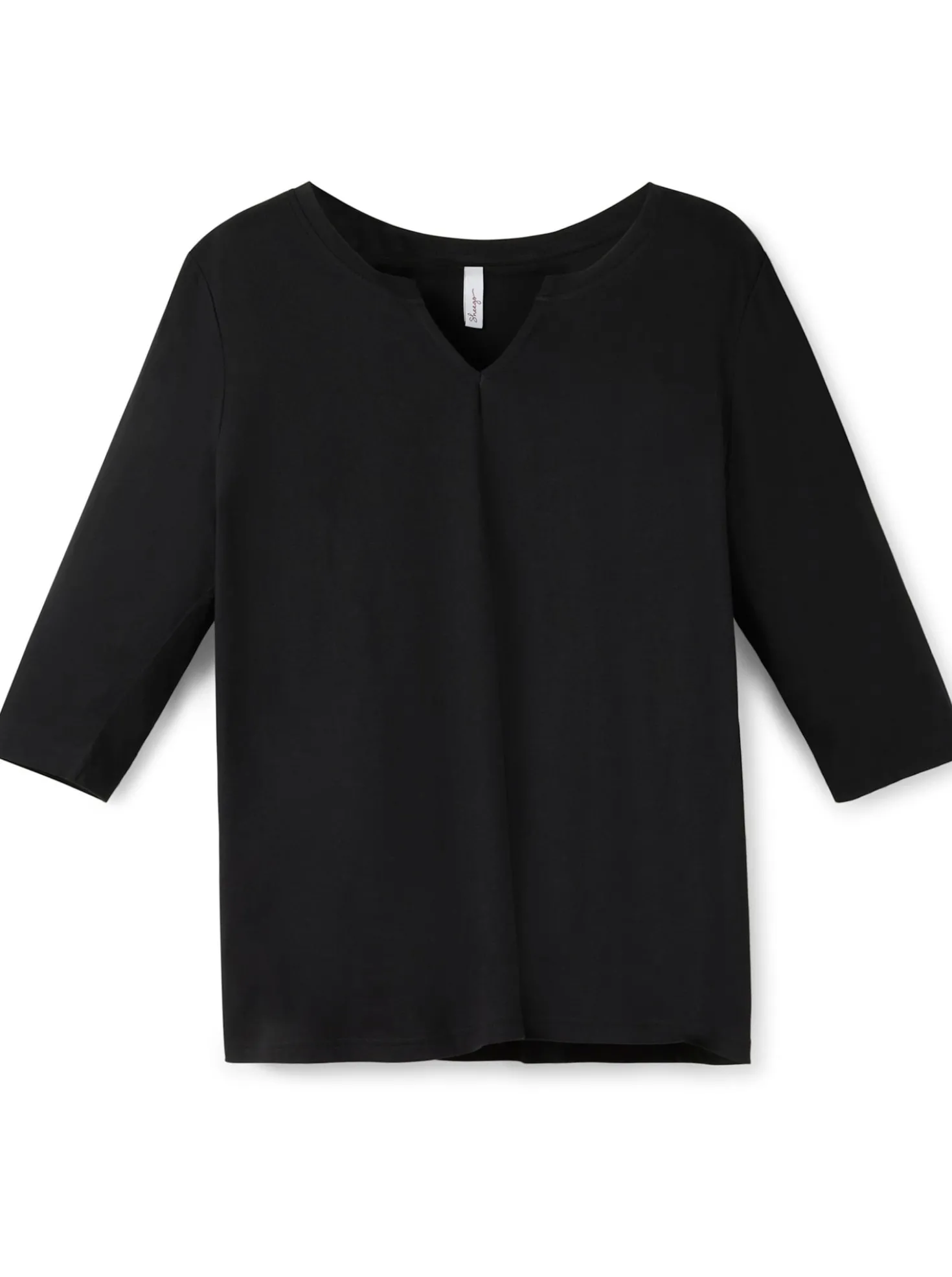 3/4-Arm-Shirt mit geschlitztem Ausschnitt