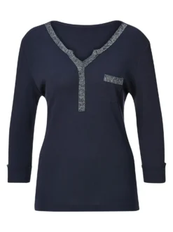 3/4-Arm-Shirt mit Glitzer-Details