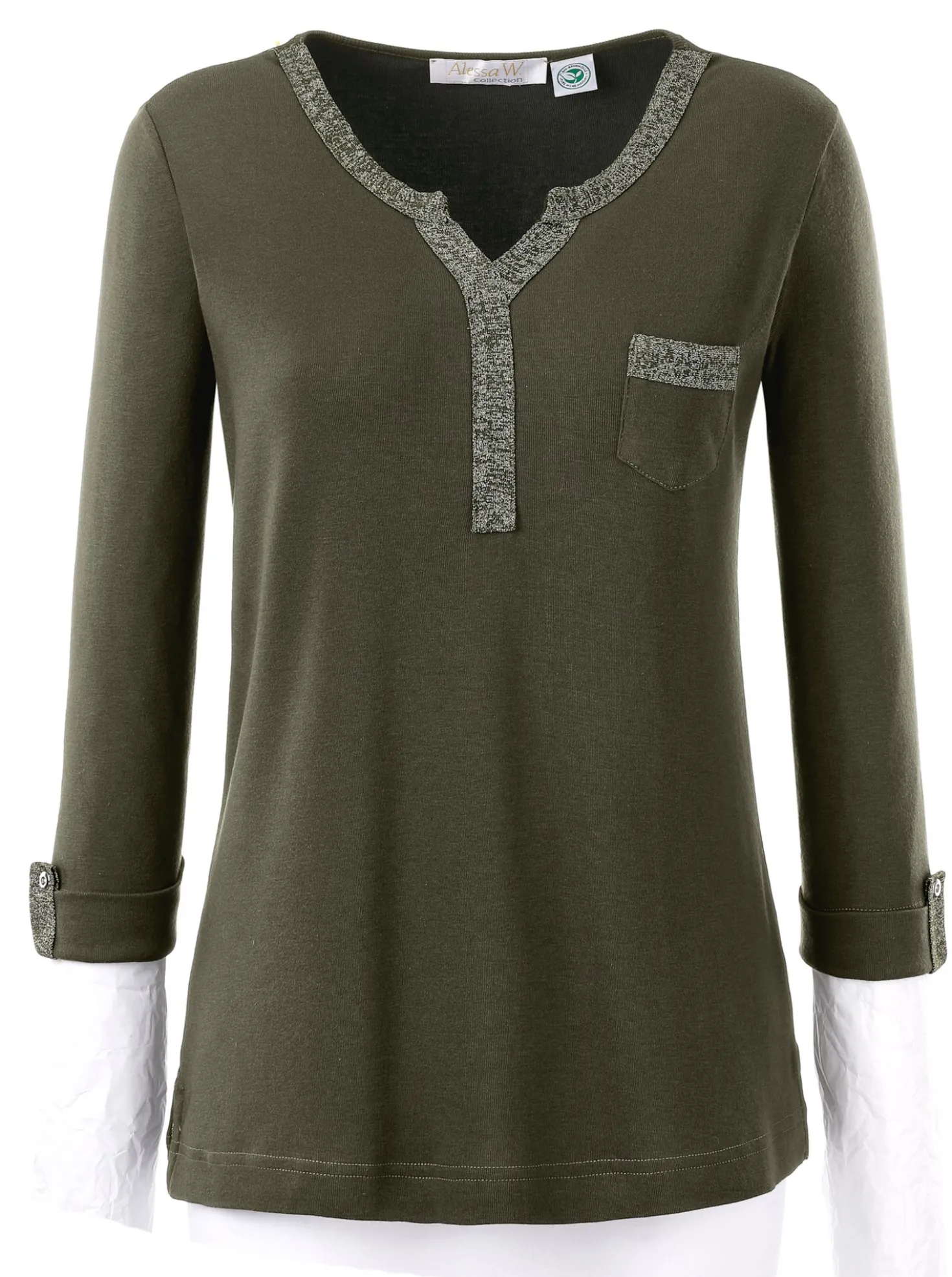 3/4-Arm-Shirt mit Glitzer-Details