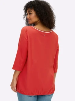 3/4-Arm-Shirt mit Glitzergarn am Ausschnitt