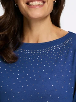3/4-Arm-Shirt mit Glitzersteinchen