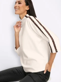 3/4-Arm-Shirt mit Leo-Akzenten