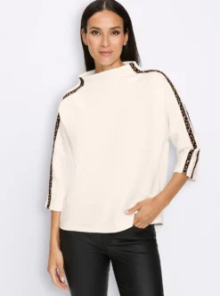 3/4-Arm-Shirt mit Leo-Akzenten