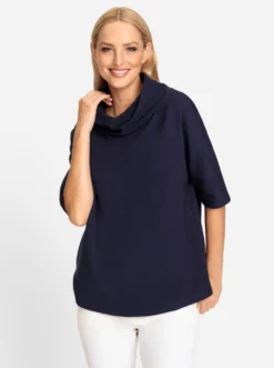 3/4-Arm-Shirt mit längerem Rücken