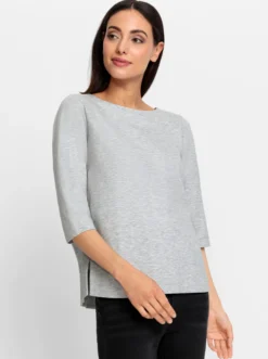 3/4-Arm-Shirt mit Rundhals-Ausschnitt