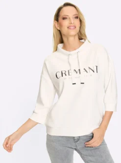 3/4-Arm-Shirt mit Schriftzug, schimmernd