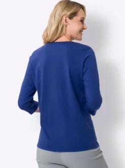 3/4-Arm-Shirt mit silberfarbenem Folien-Print
