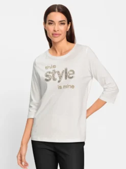 3/4-Arm-Shirt mit Stickerei