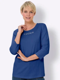 3/4-Arm-Shirt mit Ziersteinchen