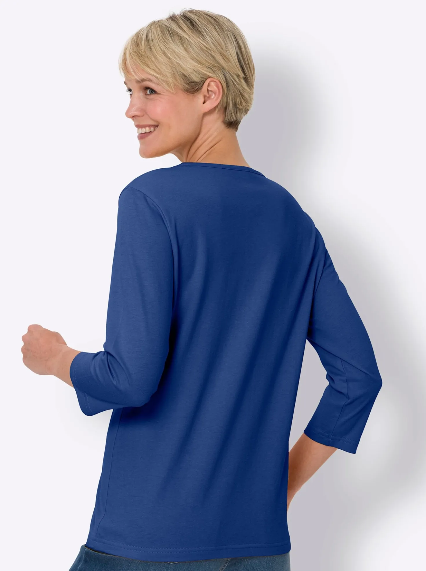 3/4-Arm-Shirt mit Ziersteinchen