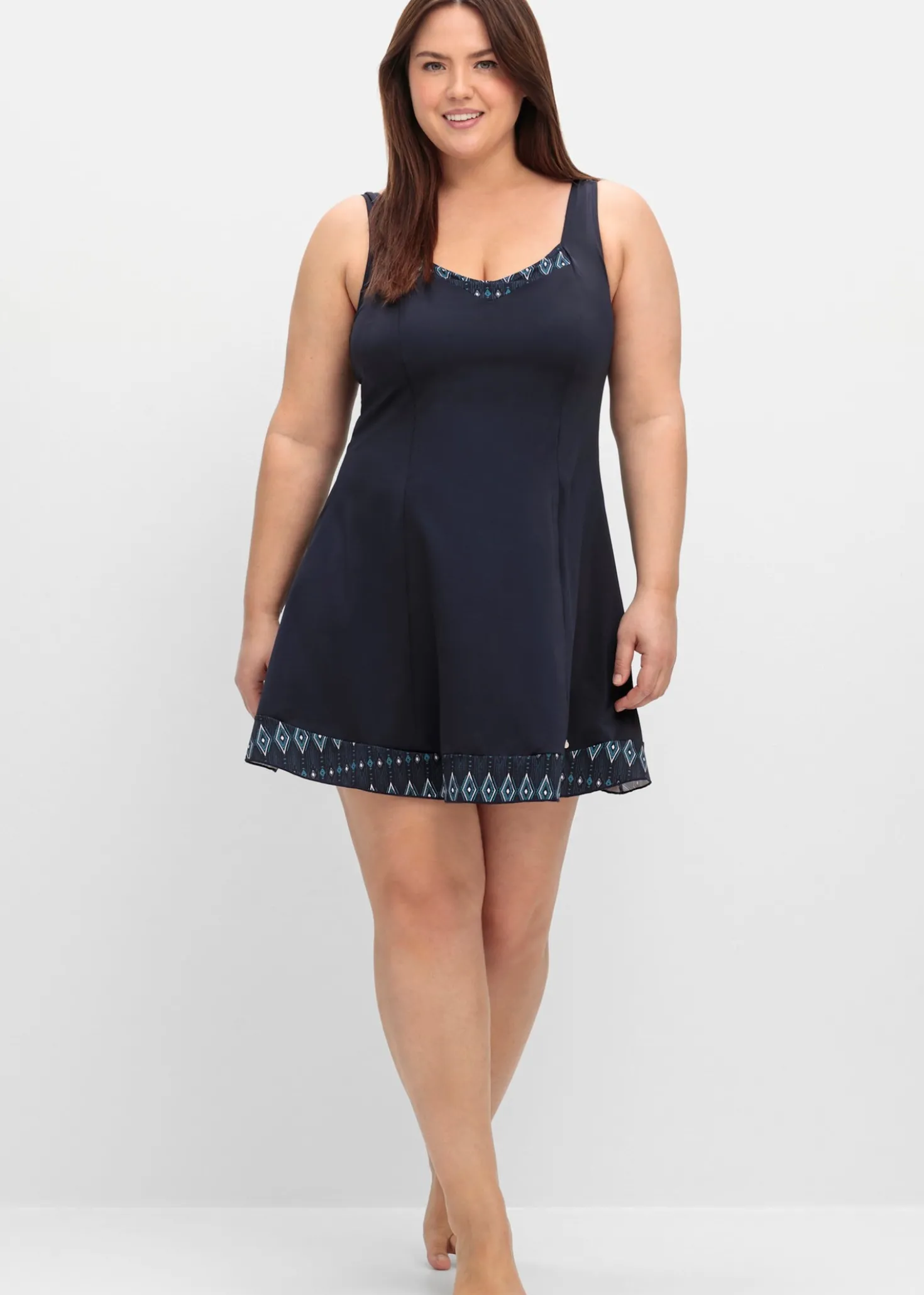 Badekleid mit geometrischem Muster