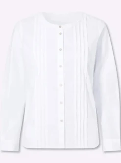 Baumwollbluse mit Biesen