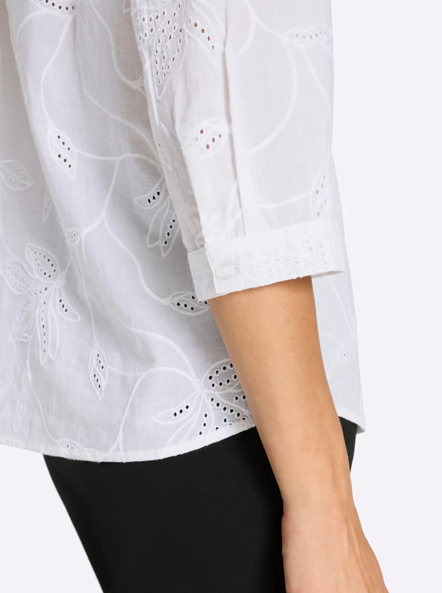 Baumwollbluse mit Madeira-Stickerei