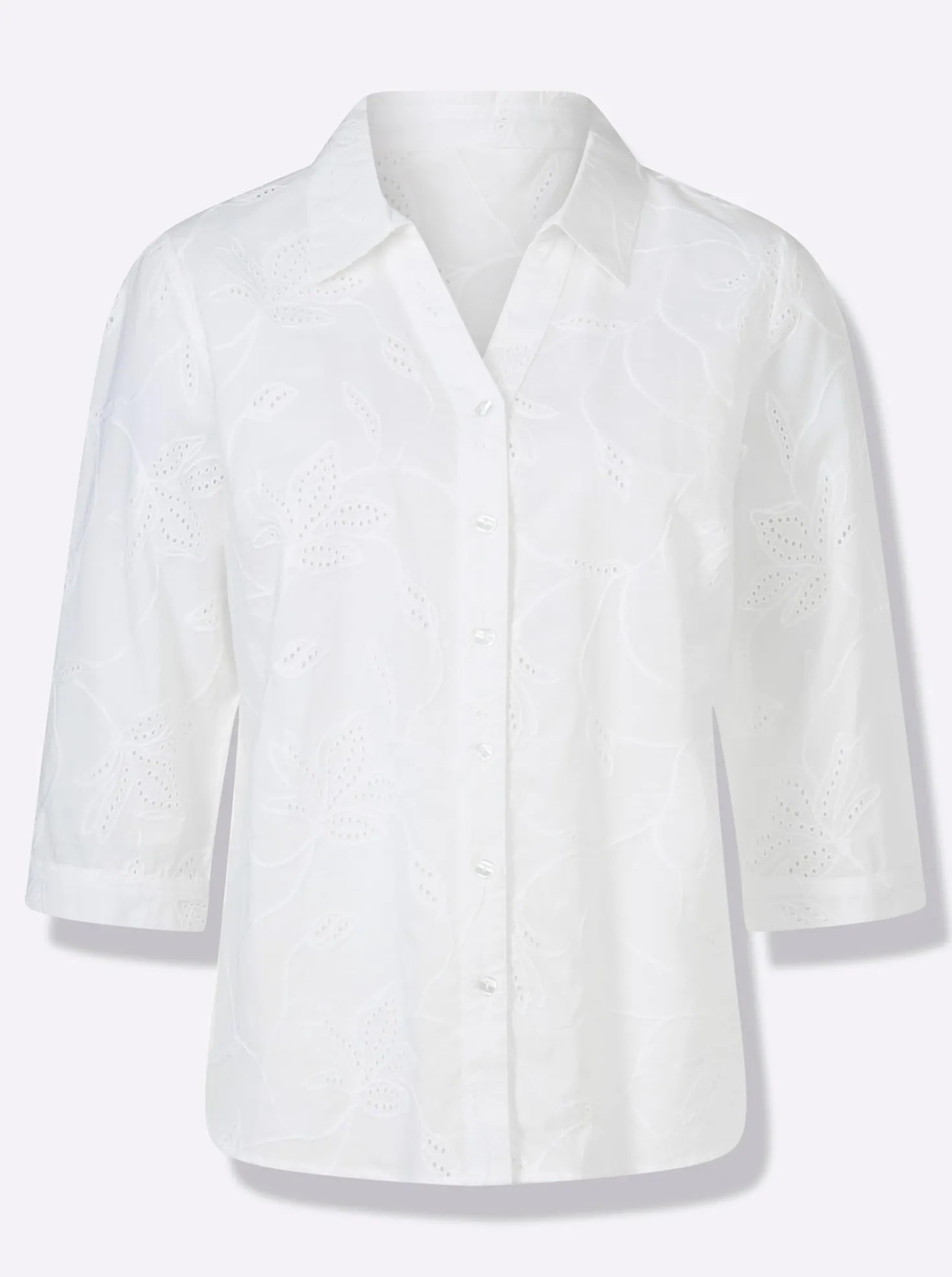 Baumwollbluse mit Madeira-Stickerei