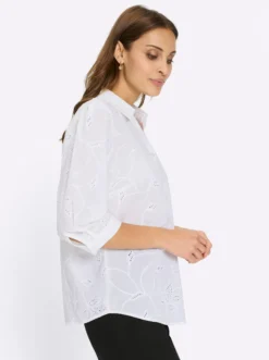 Baumwollbluse mit Madeira-Stickerei
