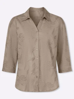 Baumwollbluse mit Madeira-Stickerei