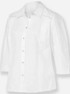 Baumwollbluse mit Madeira-Stickerei