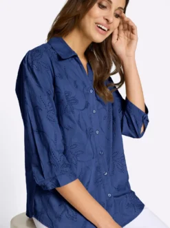 Baumwollbluse mit Madeira-Stickerei