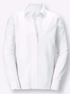 Baumwollbluse mit verdeckter Knopfleiste