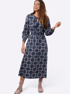 Baumwollkleid mit Smok-Details