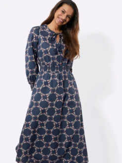 Baumwollkleid mit Smok-Details