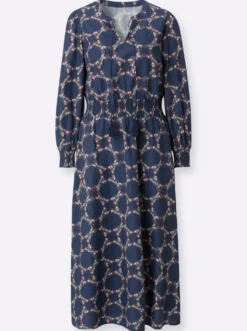 Baumwollkleid mit Smok-Details