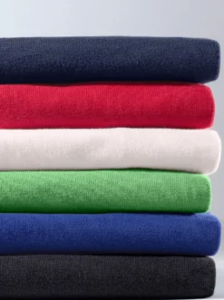 Baumwollpullover mit Ripp-Abschlüssen