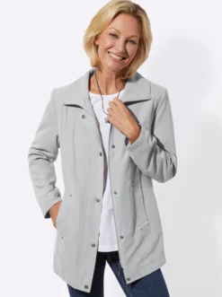 Übergangsjacke in Veloursleder-Optik