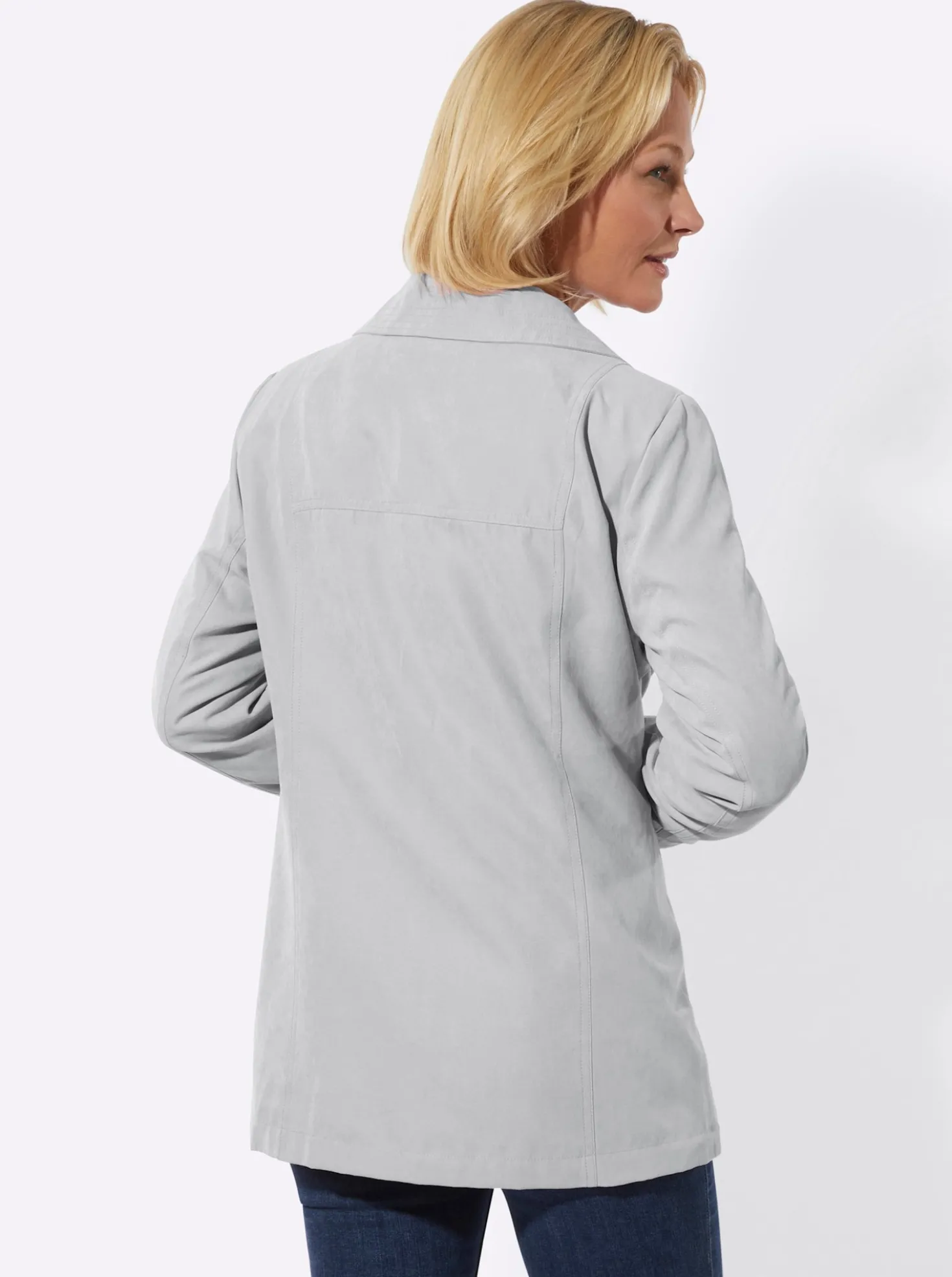 Übergangsjacke in Veloursleder-Optik