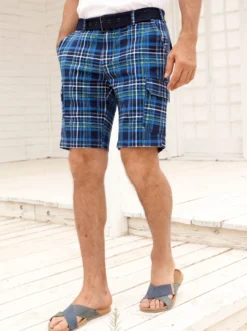 Bermudas mit Cargotaschen, kariert