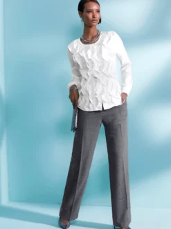 Bügelfaltenhose in Melange-Look