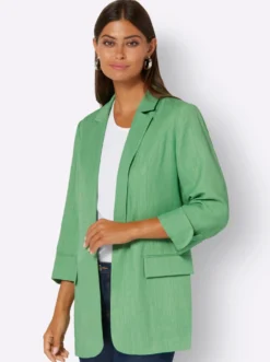 Blazer in langer, verschlussloser Form