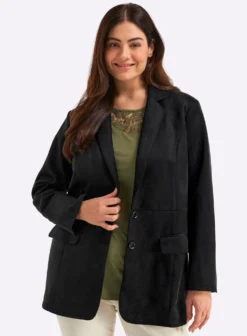 Blazer in Veloursleder-Optik